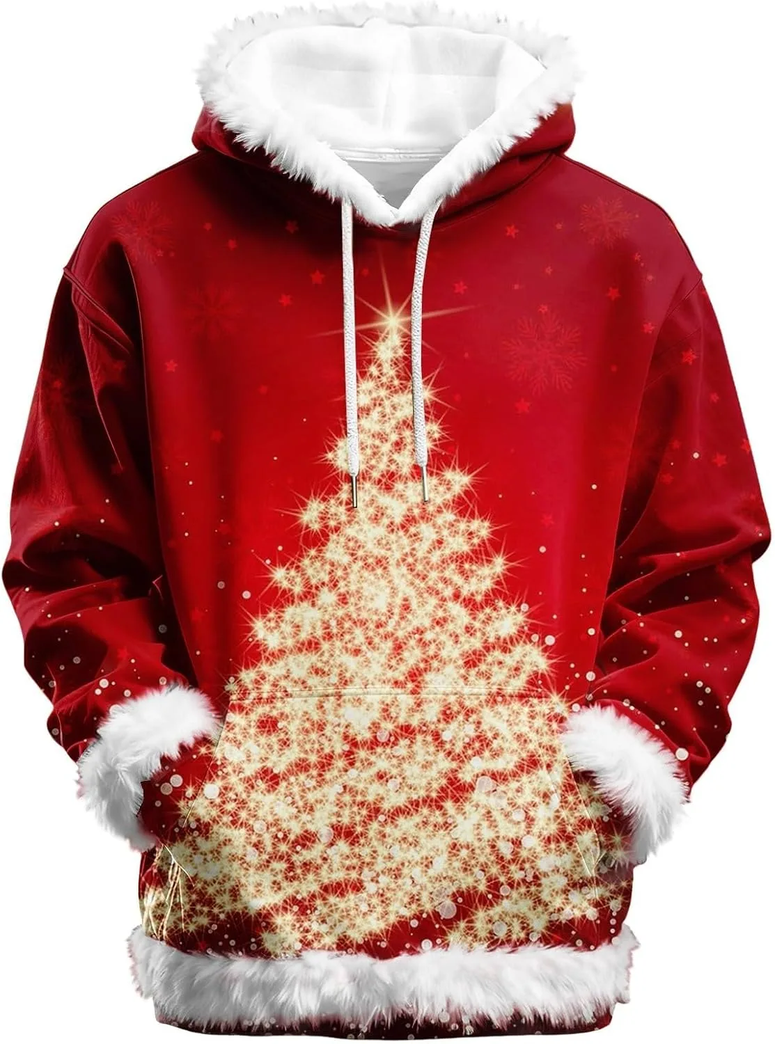 

Рождественский худи с искусственным мехом, утепленный