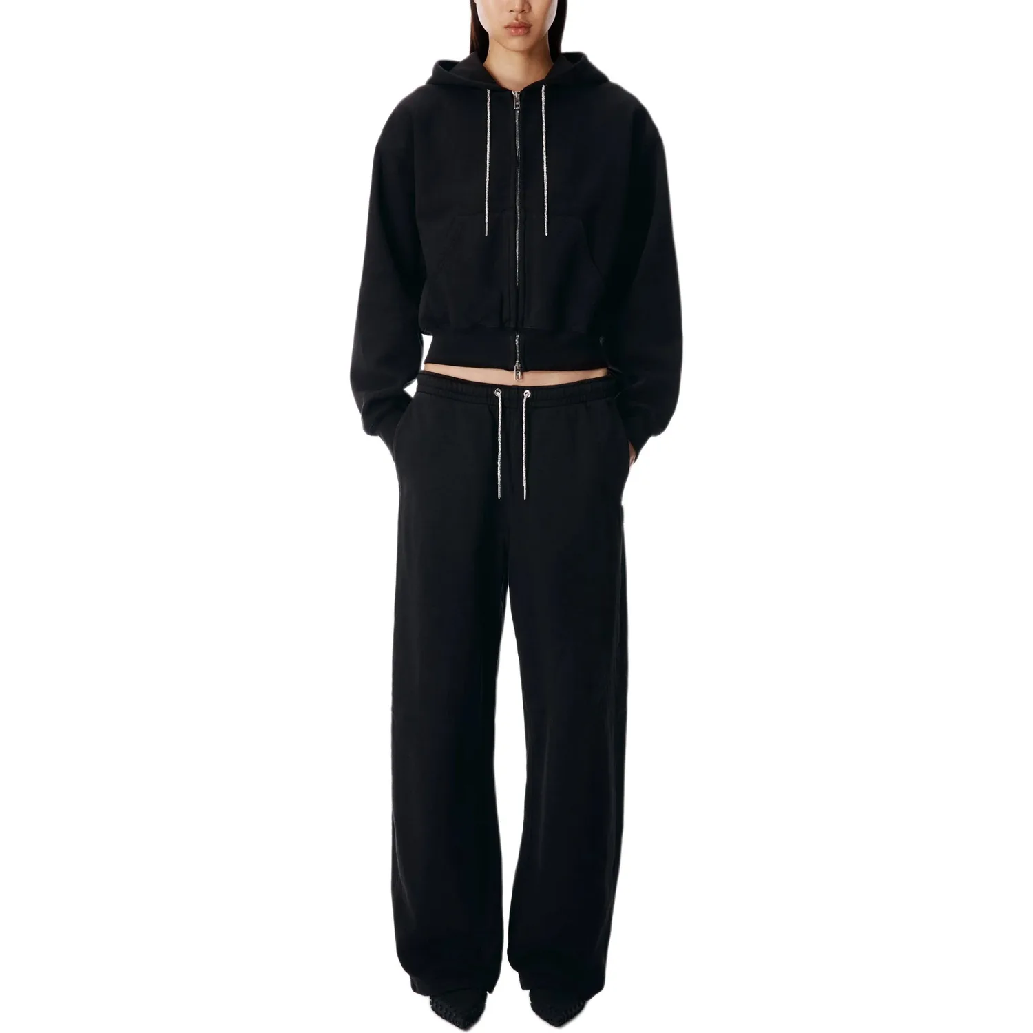 Вязаные спортивные штаны женские Alexander Wang, черный — фото 3