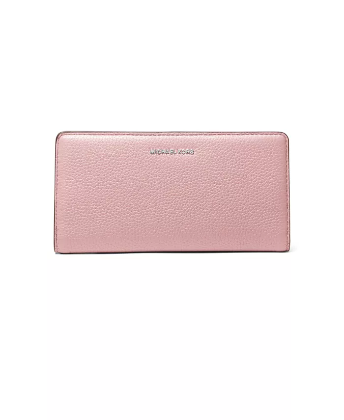 

Большой тонкий кожаный кошелек Bryant на кнопке Michael Kors, розовый
