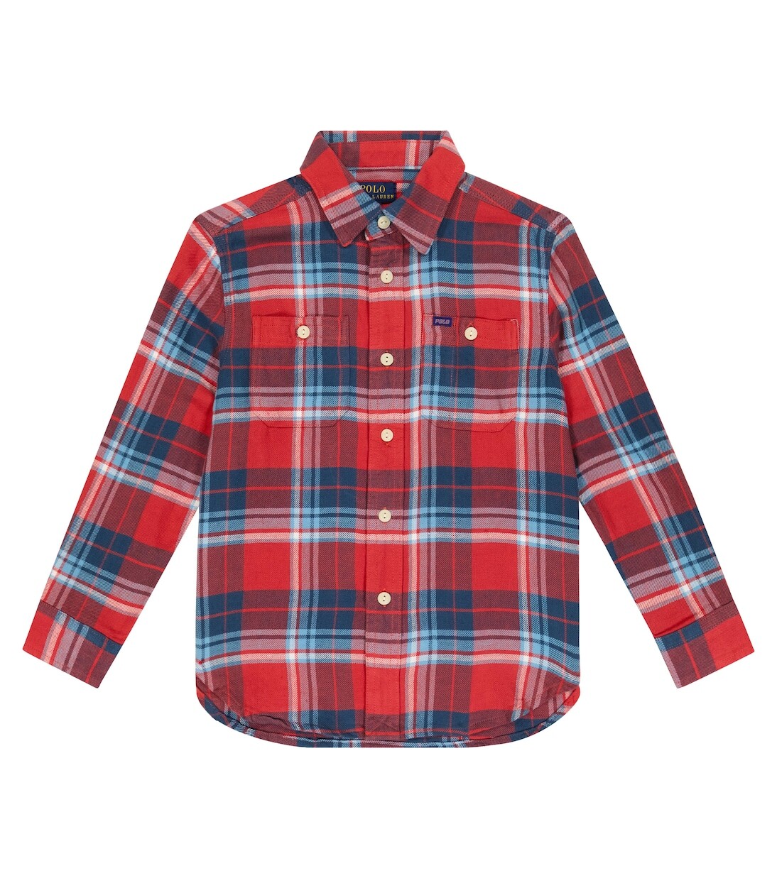 

Хлопчатобумажную рубашку Polo Ralph Lauren Kids, красный