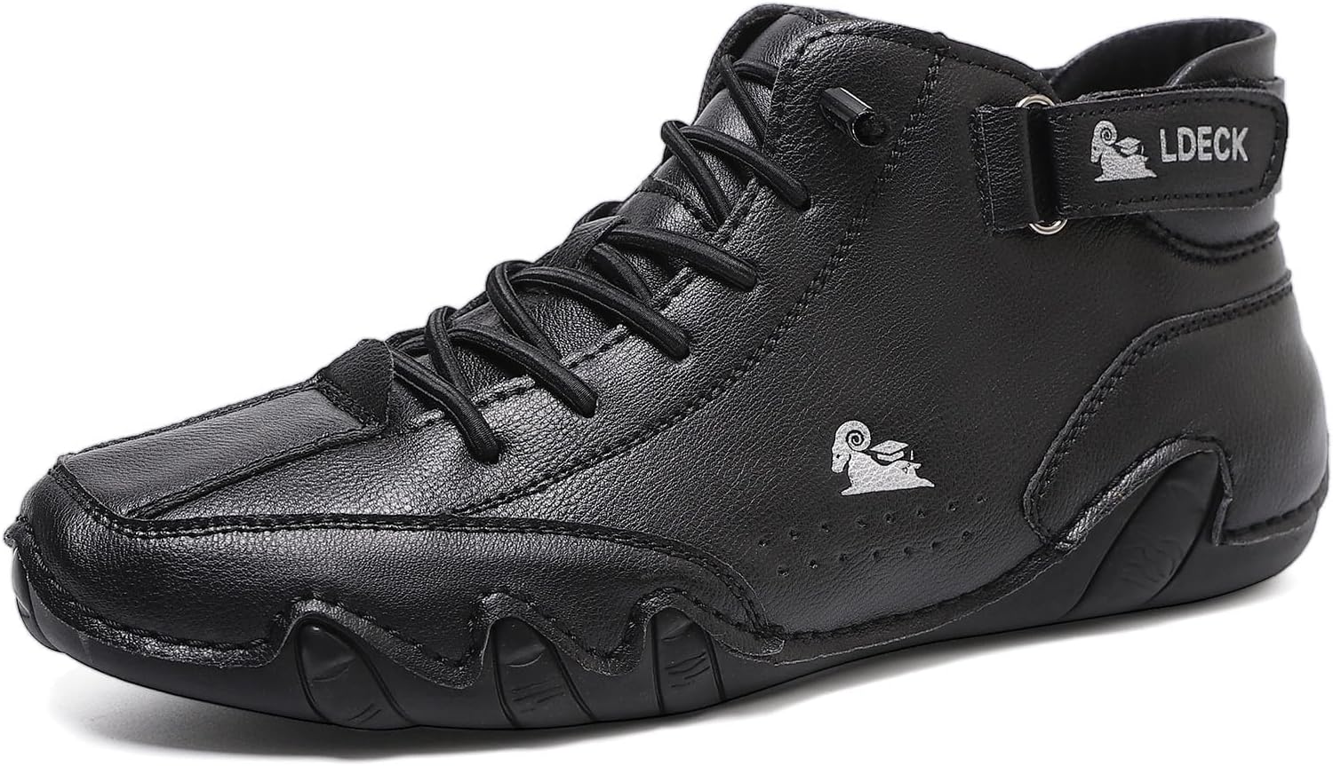 

Итальянские мужские замшевые высокие ботинки ручной работы, легкие повседневные кожаные кроссовки, дышащие прогулочные ботинки чукка с нескользящей подошвой Generic, черный