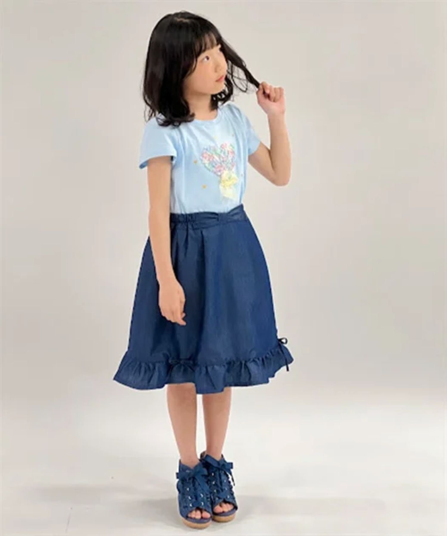 Джинсовая юбка с подтяжками и лямками Axes femme kids, Wash