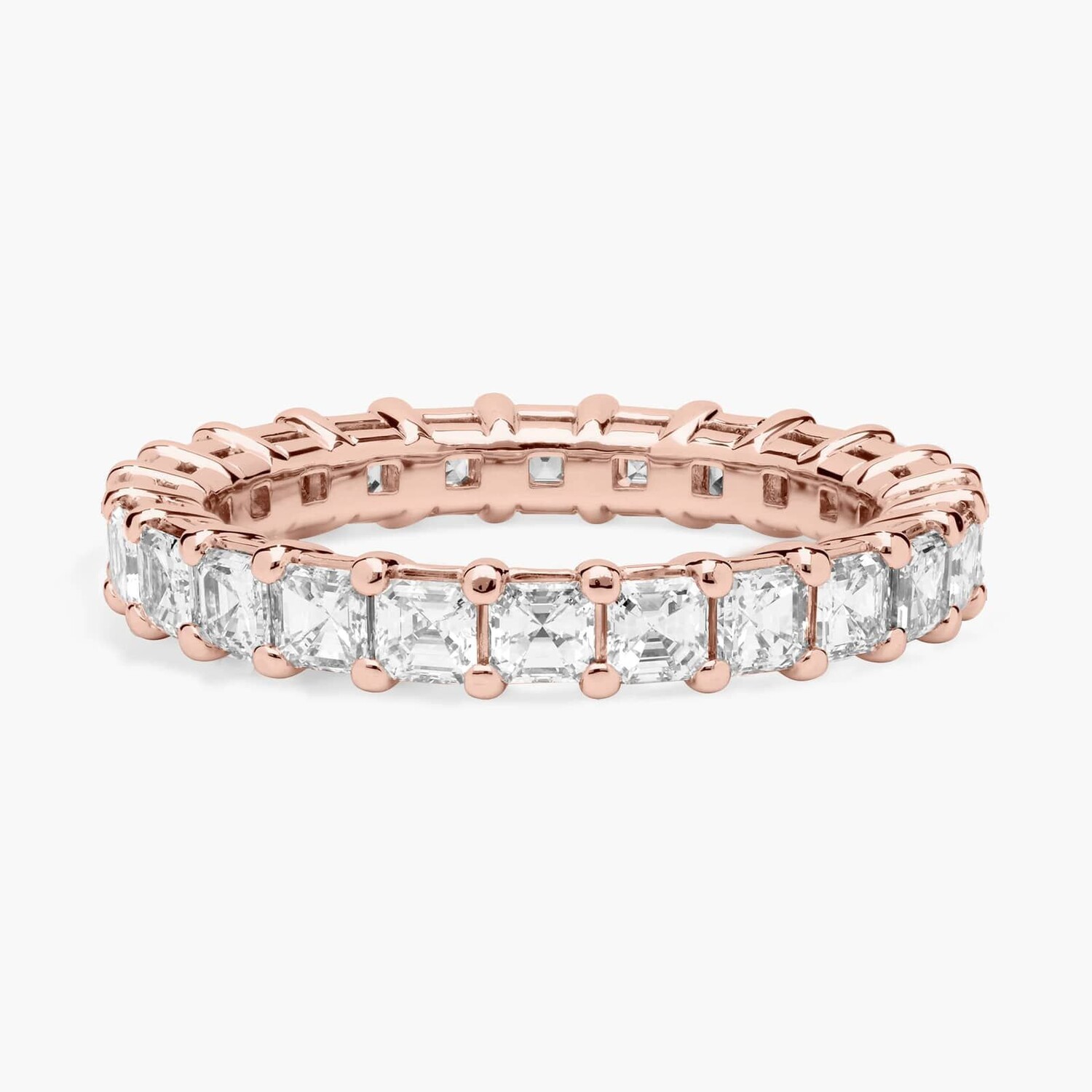

Кольцо Asscher Cut Eternity из 14-каратного розового золота (2 карата Tw. - HI / SI1-SI2) Blue Nile