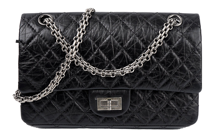 Chanel 255 Сумка через плечо из телячьей кожи, средняя, женская, черная — фото 2