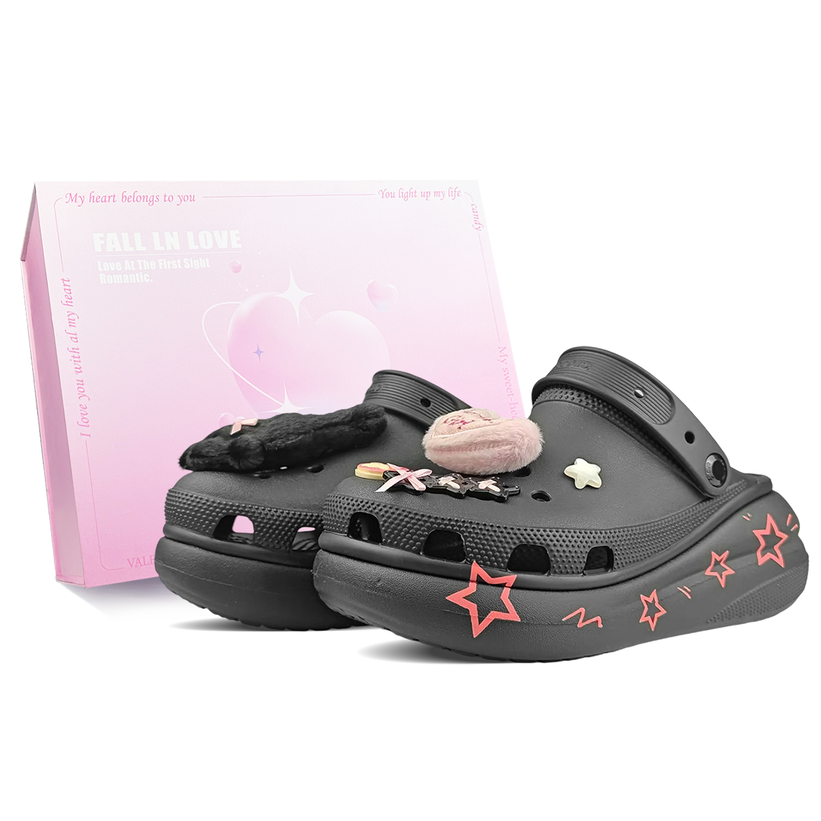 

Crocs Классические кремовые панк-клоги унисекс черные, цвет Black