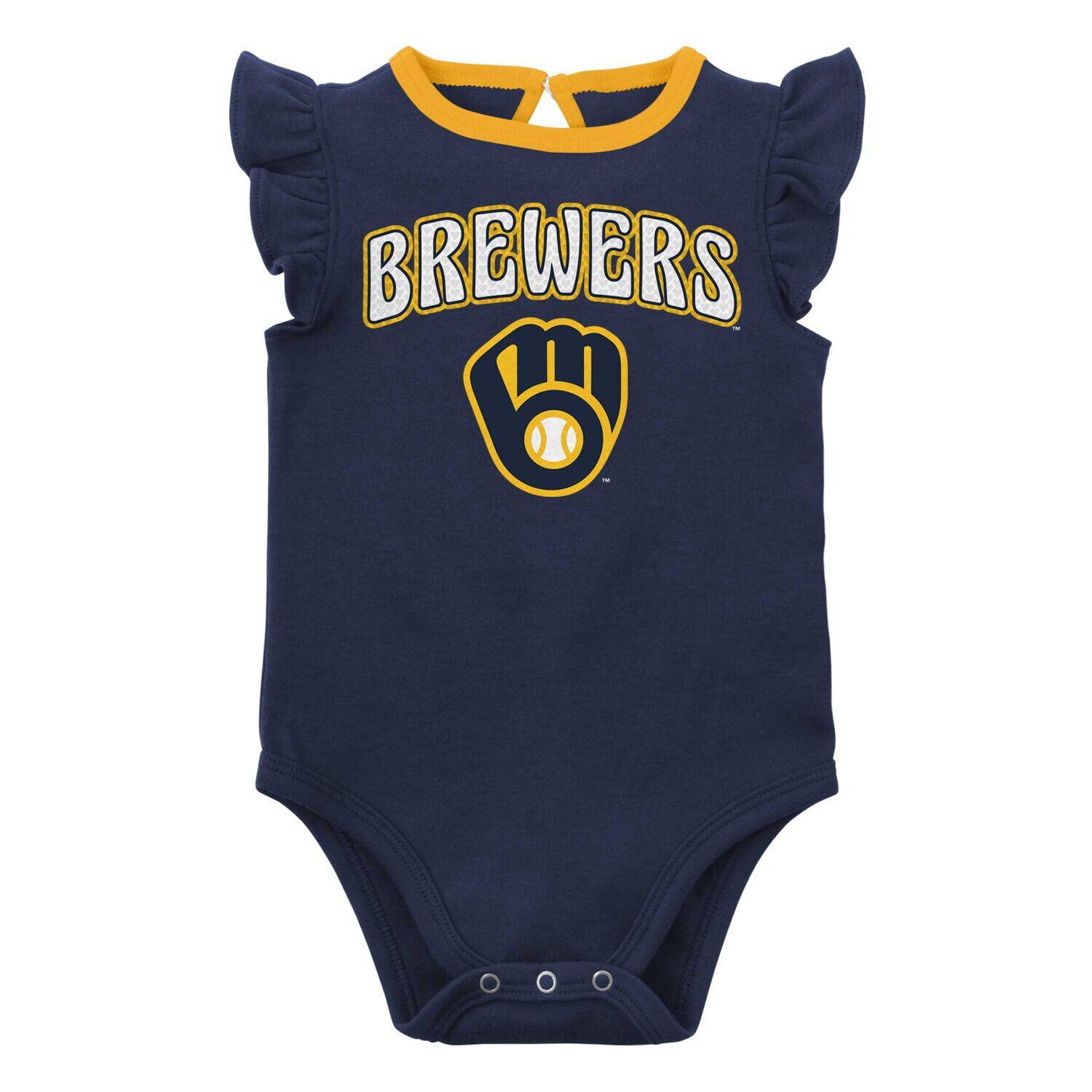 Комплект из двух боди для младенцев Темно-синий/Хезер-Серый Milwaukee Brewers Little Fan Outerstuff — фото 2