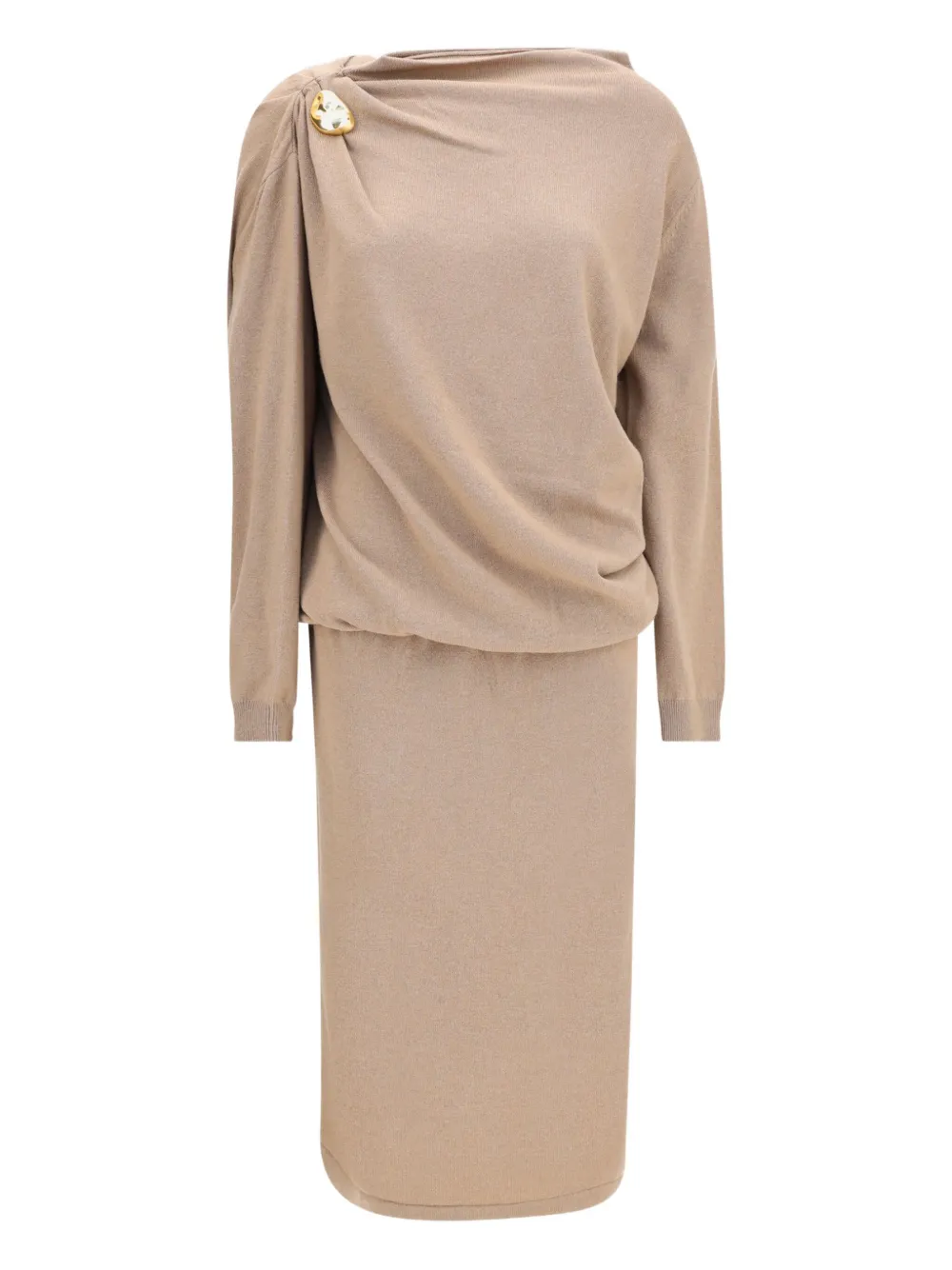 

Платье с украшениями и драпировкой Fabiana Filippi, нейтральный