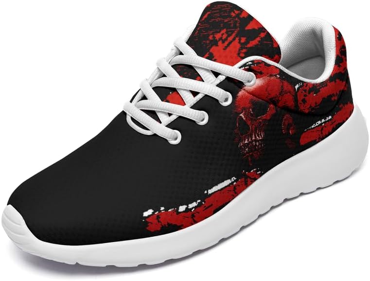 

Кроссовки с черепом для женщин и мужчин, дышащие, комфортные, для ходьбы, спортивные, для Хэллоуина Coolcustomize, Skullred2