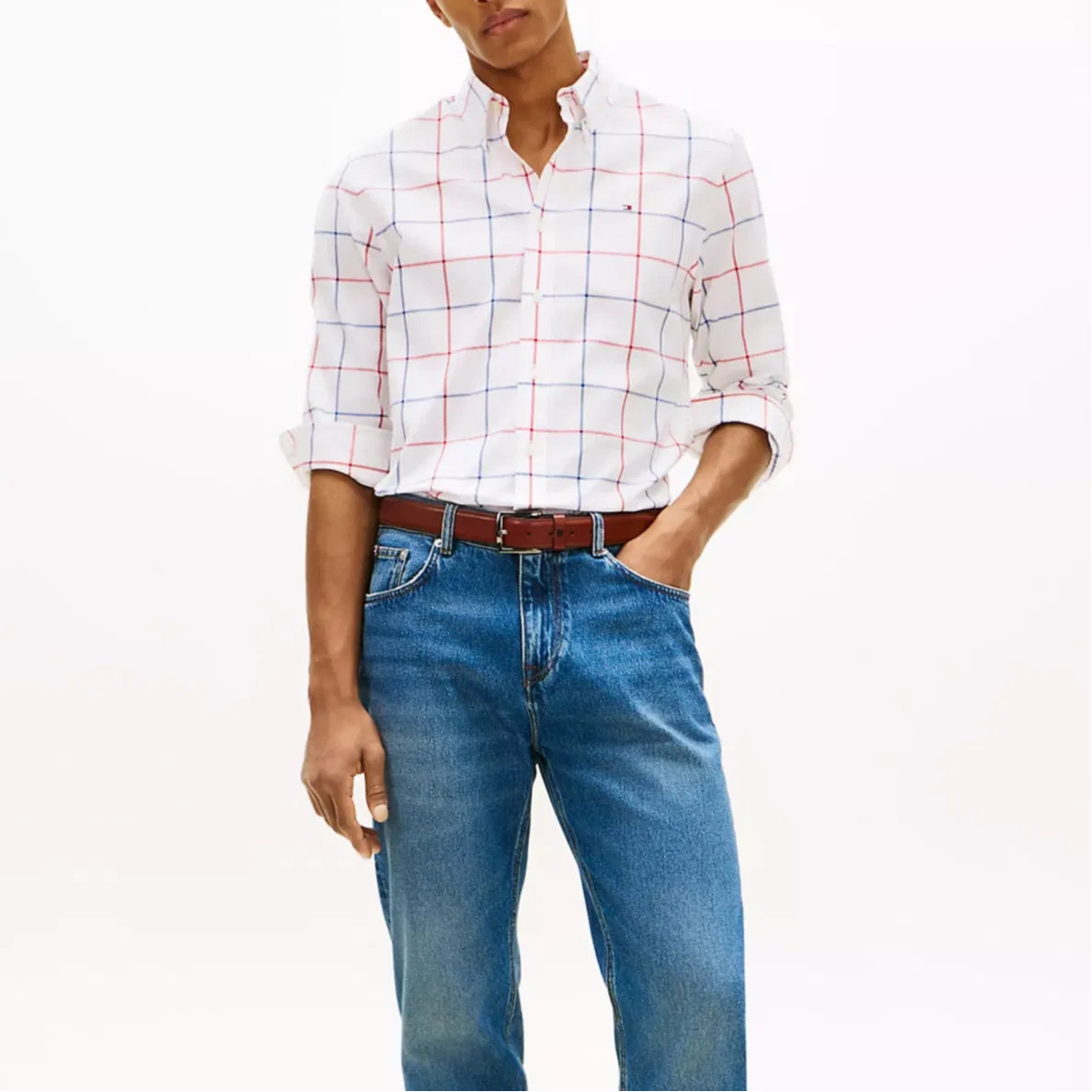 Рубашка мужская White Moderate Tommy Hilfiger — фото 3