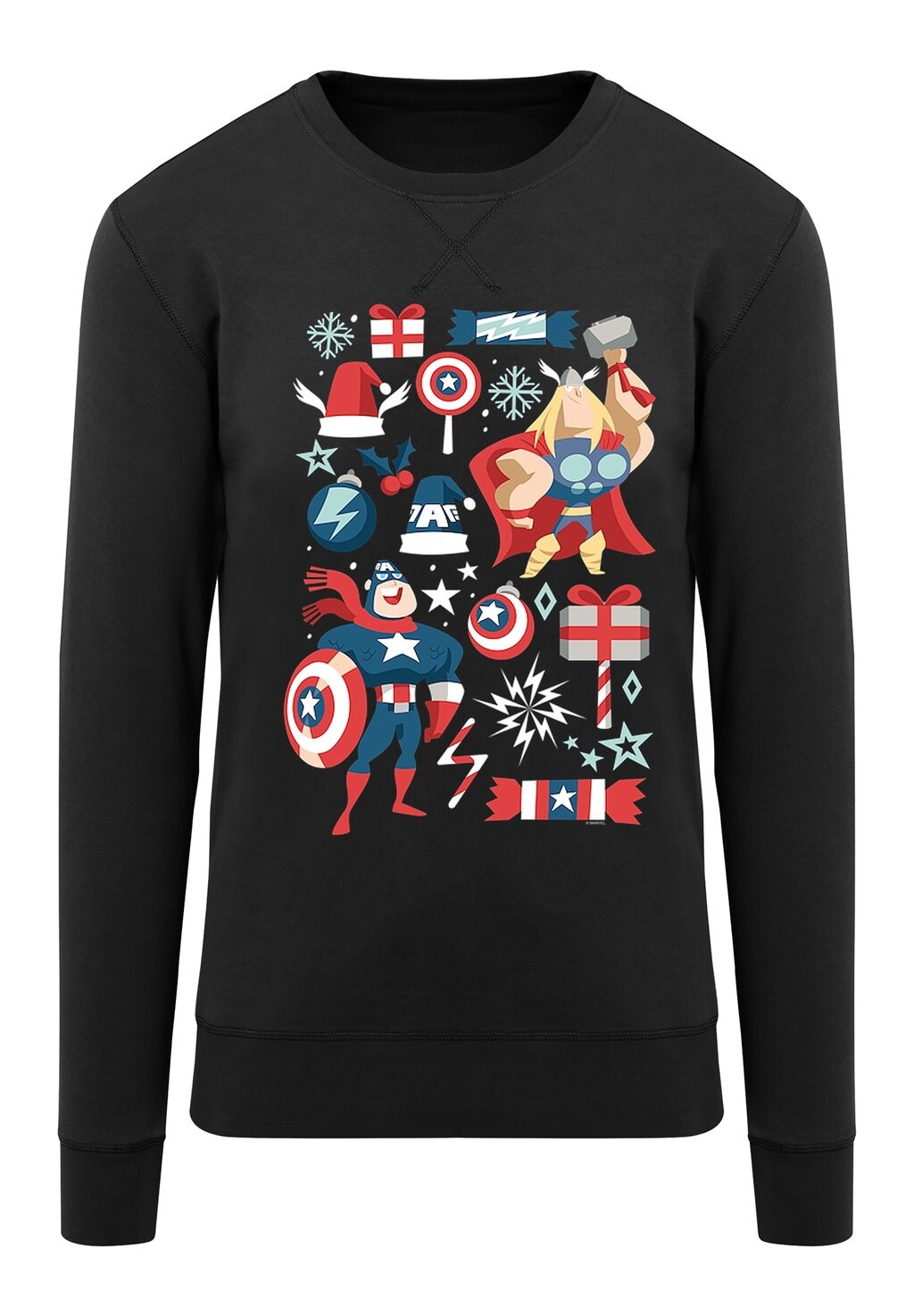 

Толстовка MARVEL THOR AND CAPTAIN AMERICA WEIHNACHTEN PREMIUM SUPERHELDE F4NT4STIC, черный