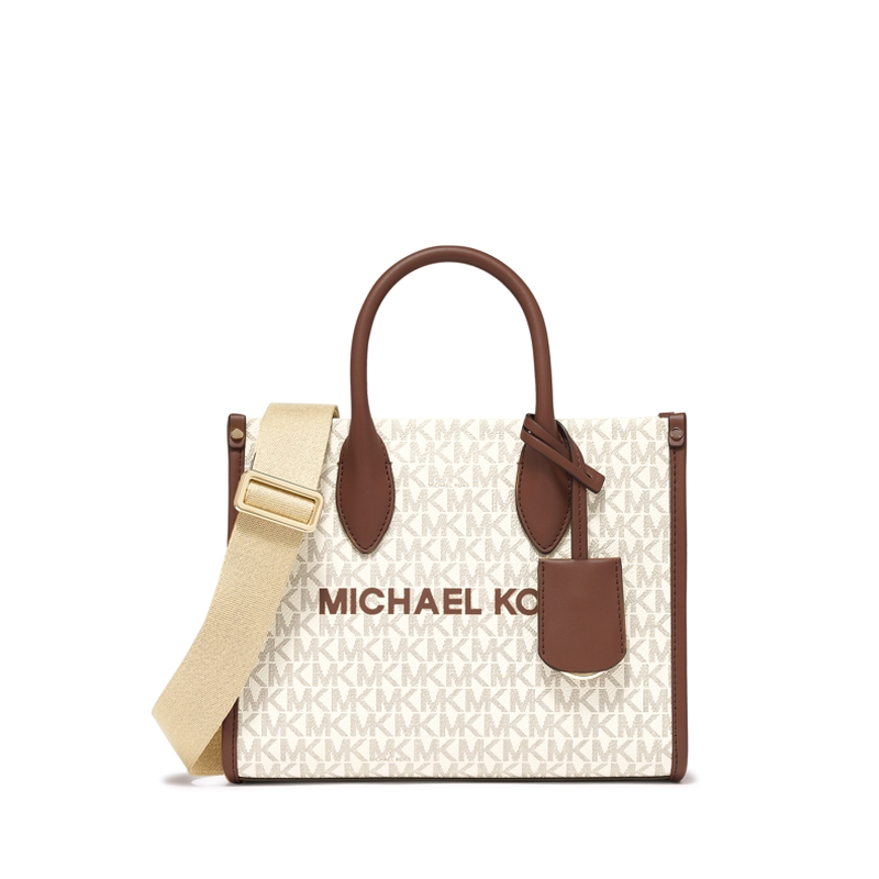 

MICHAEL KORS Сумка-хобо Mirella из спилка и искусственной кожи для женщин Vanilla White & Brown