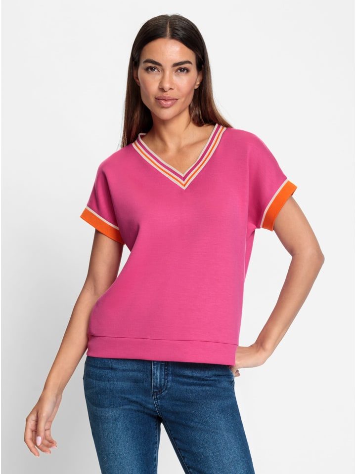 

Рубашка с короткими рукавами цвета фуксии и оранжевого цвета Heine