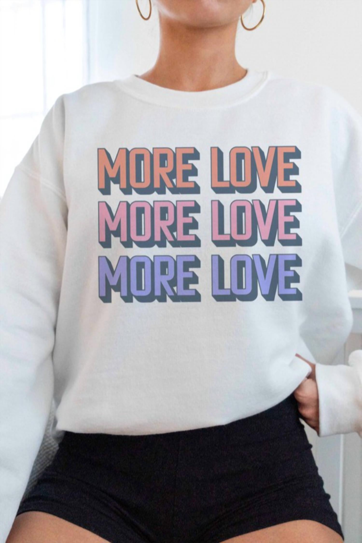 

Толстовка с круглым вырезом More Love белого, розового, фиолетового и синего цветов WKNDER