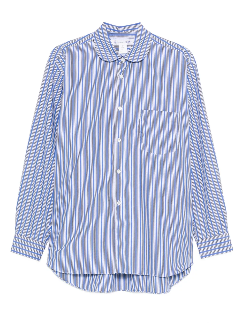 

Полосатая рубашка с круглым воротником Comme Des Garçons Shirt, синий