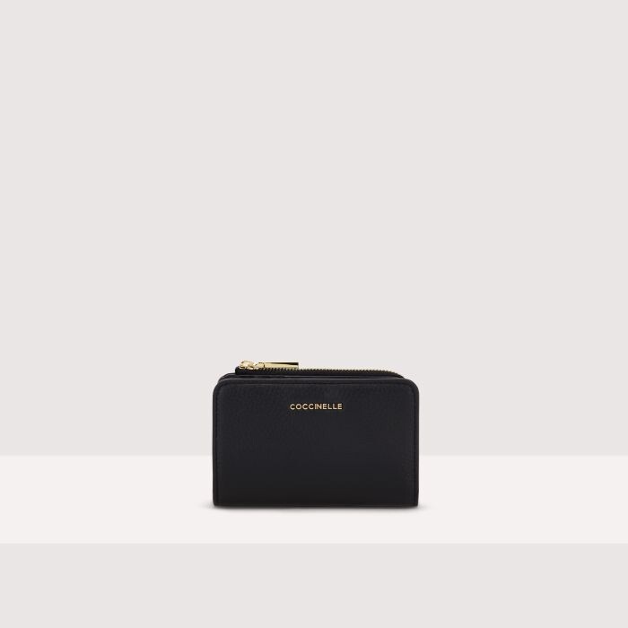 

Маленький кошелек из зерненой кожи Coccinelle METALLIC SOFT, черный