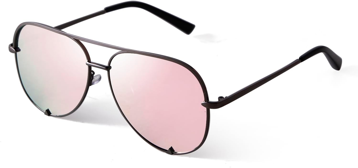 

Солнцезащитные очки-авиаторы ADE WU в стиле ретро, ​​большие, для женщин, классический дизайн, черный с золотым металлическим покрытием, винтажные, большие, в стиле «пилот», Gun Metal Frame Pink Mirrored Lense