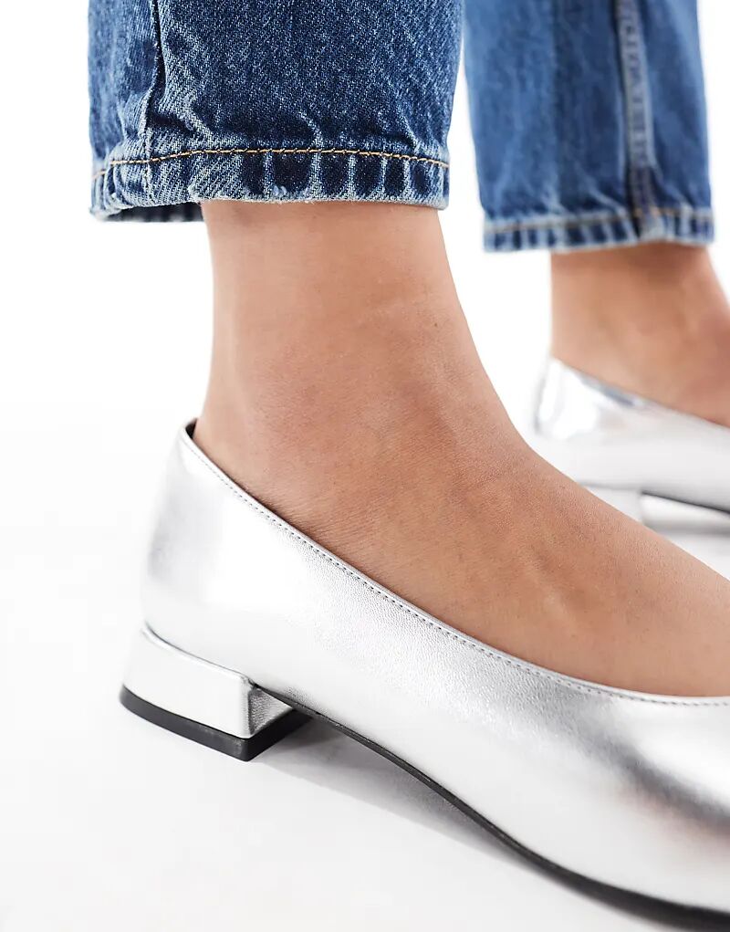 Широкие балетки Lavinia в серебристом цвете ASOS DESIGN — фото 4