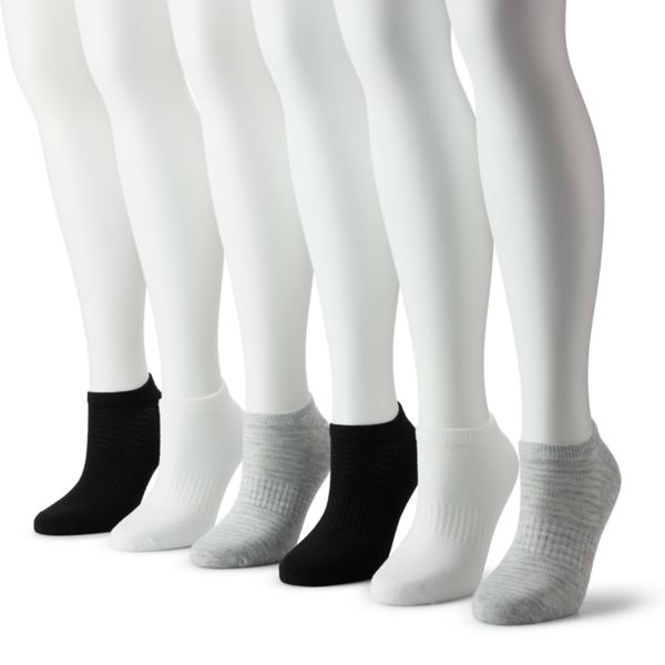 

Женские спортивные носки, 6 пар, невидимые для глаз Flx, цвет black white gray
