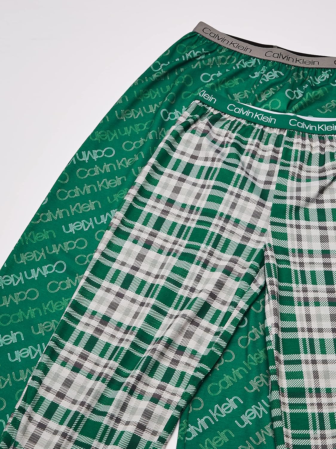 Пижамные штаны Calvin Klein для мальчиков, супермягкие, с начесом, микро, 2 шт., Logo/Jadepld — фото 2