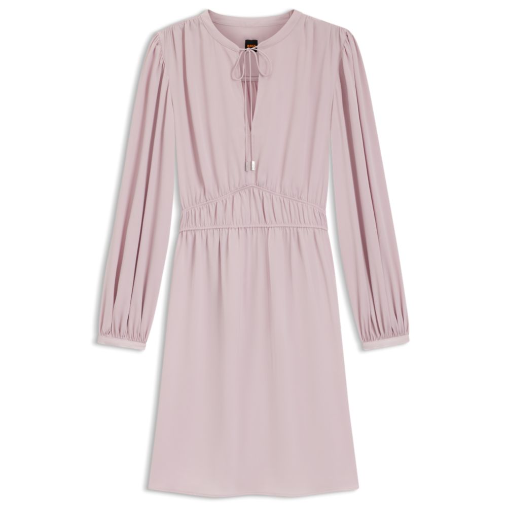 

Мини-платье из жатого атласа со сборками BOSS, светло-фиолетовый