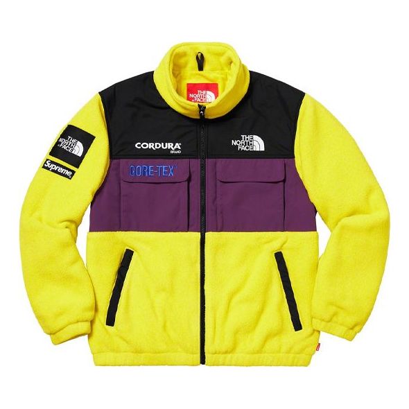 

Куртка fw18 x the north face expedition fleece jacket sulphur Supreme, желтый