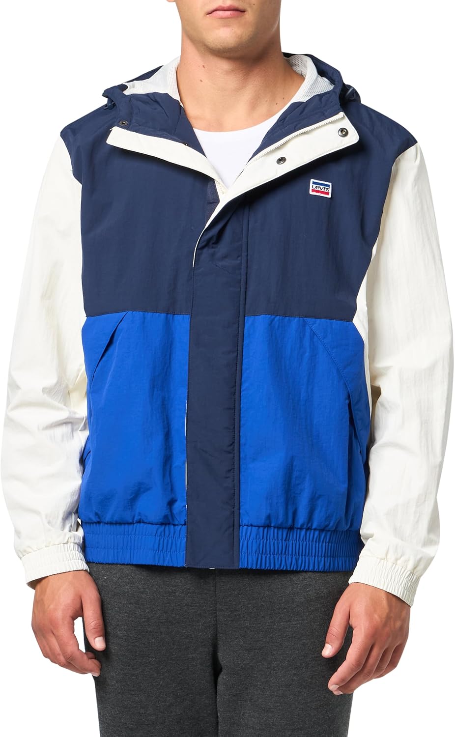 

Levi's mens Мужская ретро-ветровка Levi's в цветных блоках, New Royal Blue Color Block