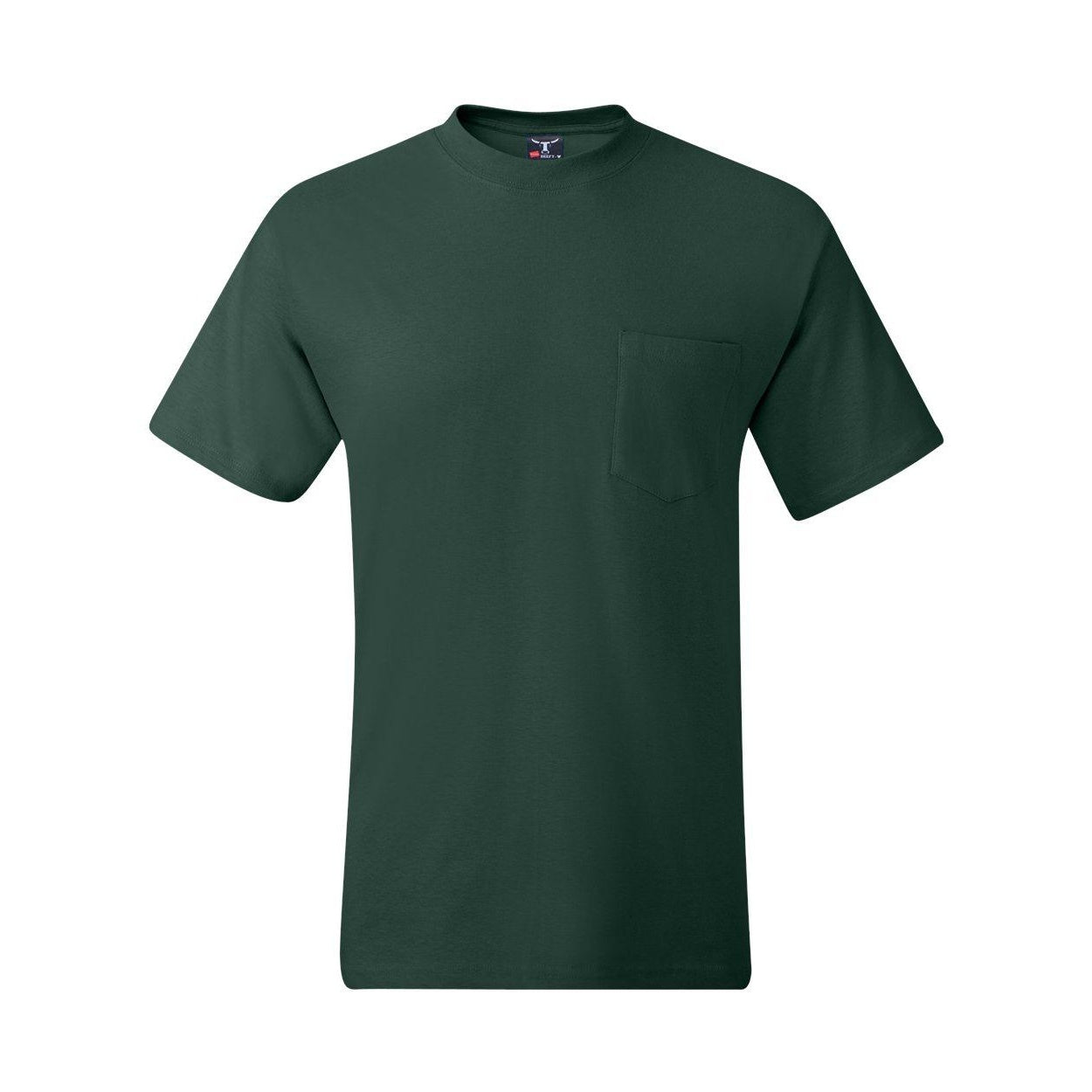 

Футболка Hanes Beefy-T с карманом, цвет deep forest