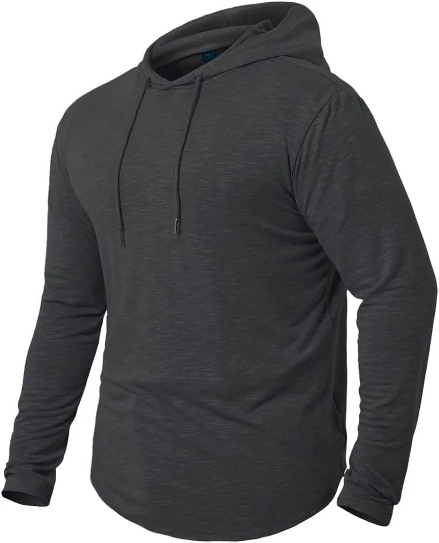 Спортивная толстовка с капюшоном для мужчин, Long Sleeve, Pullover, Solid Color — фото 2
