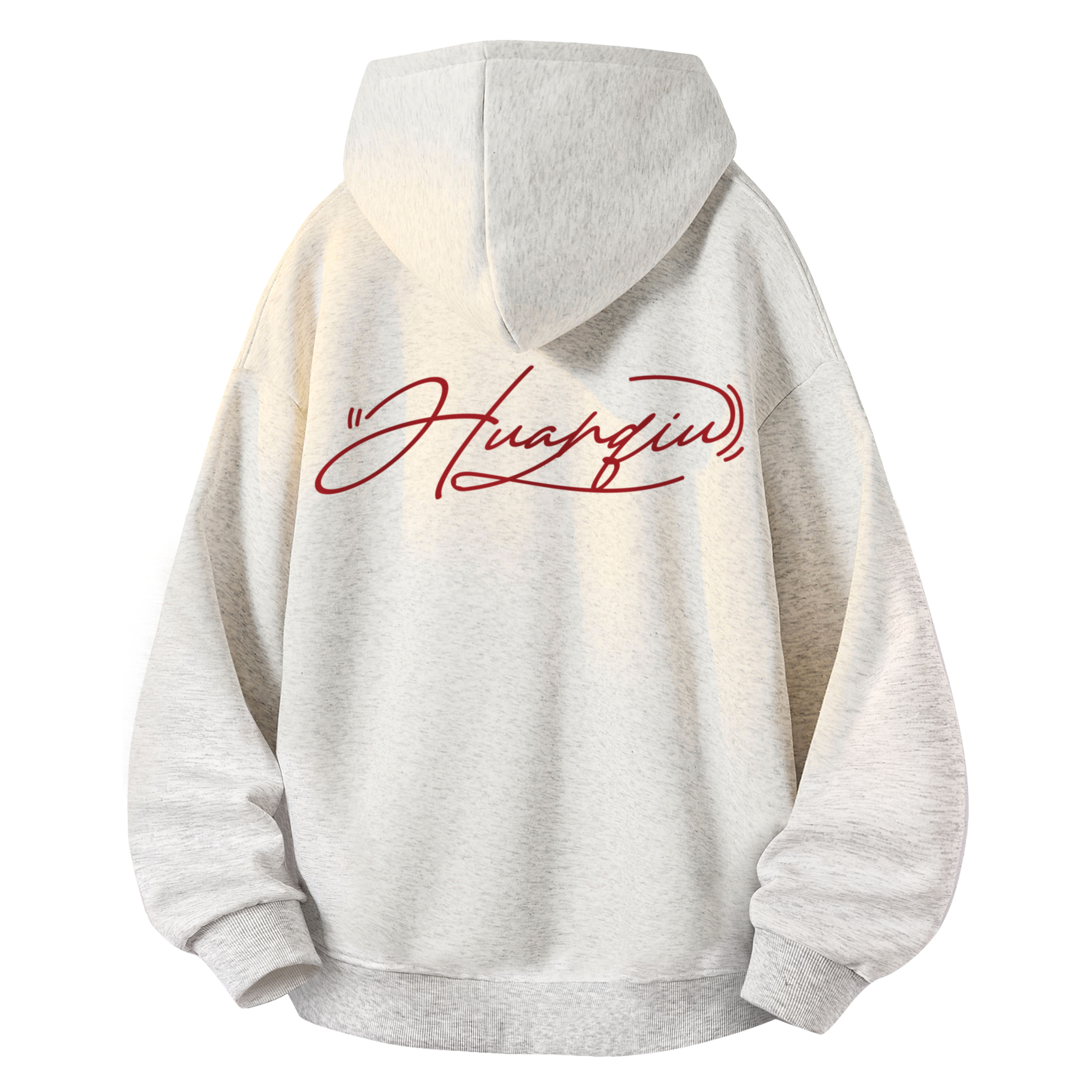 

Толстовка Unisex Hooded Moderate Regular HUANQIU, белый heather серый (heavyweight thickened and fleece-lined)