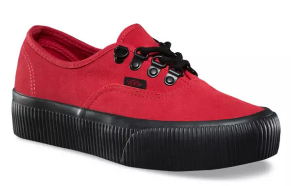Кроссовки embossed authentic platform 2.0 black/red Vans, черный — фото 3