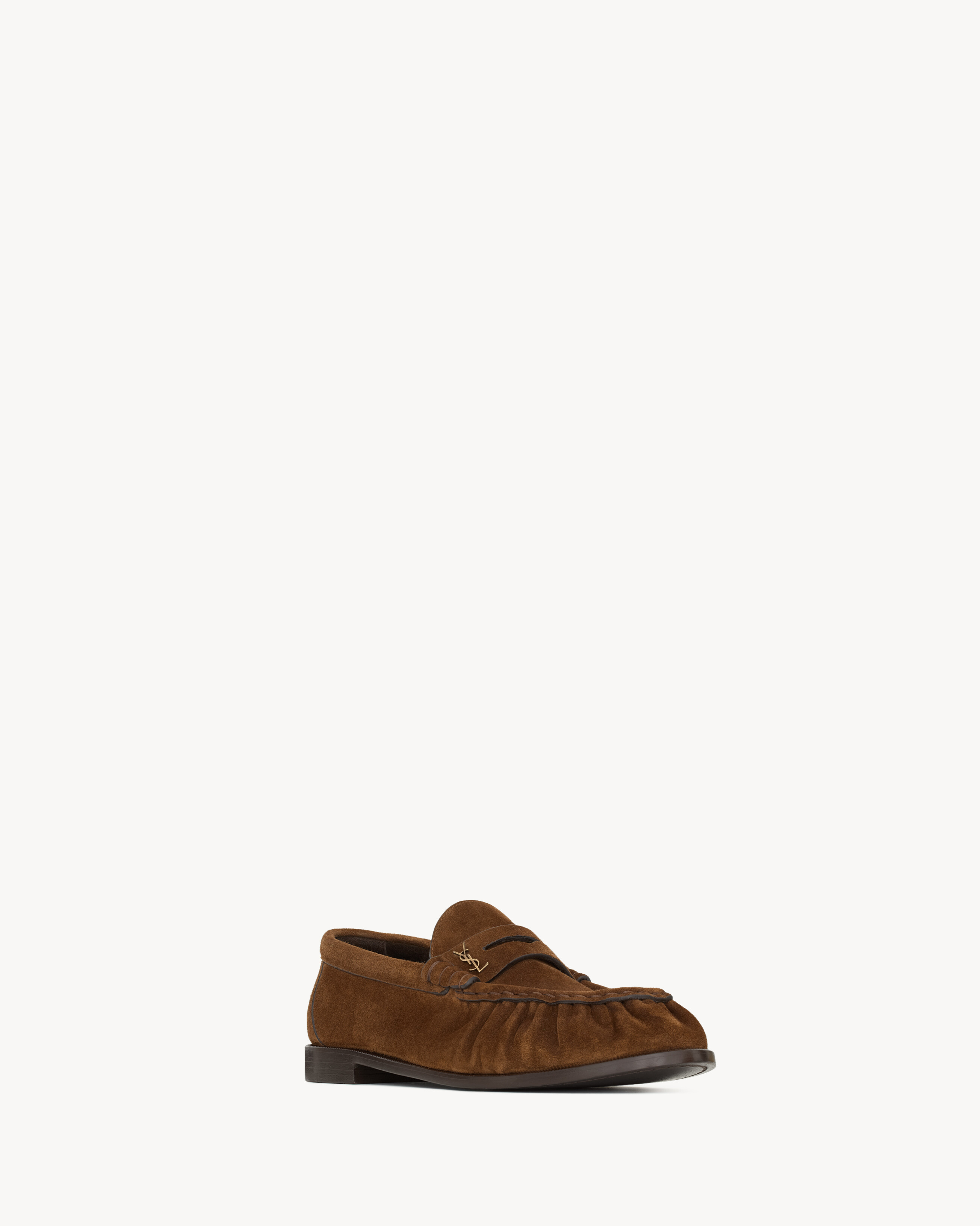 Лоферы LE LOAFER из мягкой замши Saint Laurent, коричневый — фото 3