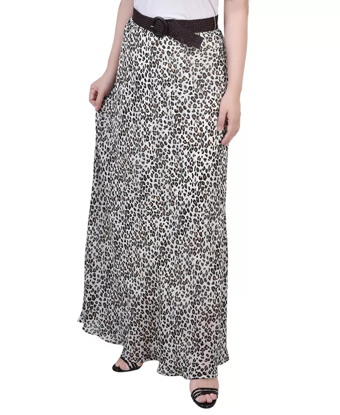 

Миниатюрная шифоновая юбка макси NY Collection, мультиколор