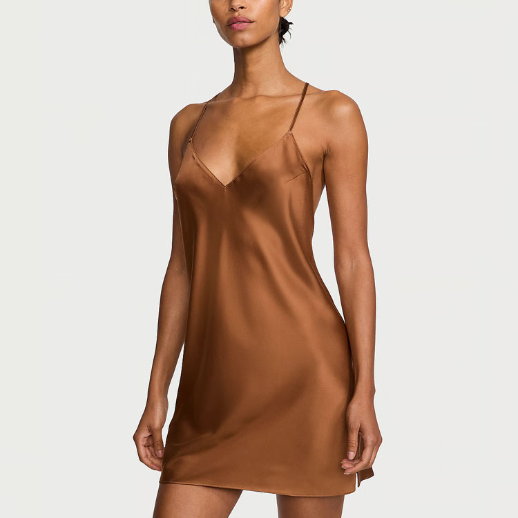 Satin Open Back Slip/C Nightgown Women's Caramel Victoria's Secret, Caramel/Caramel — фото 2