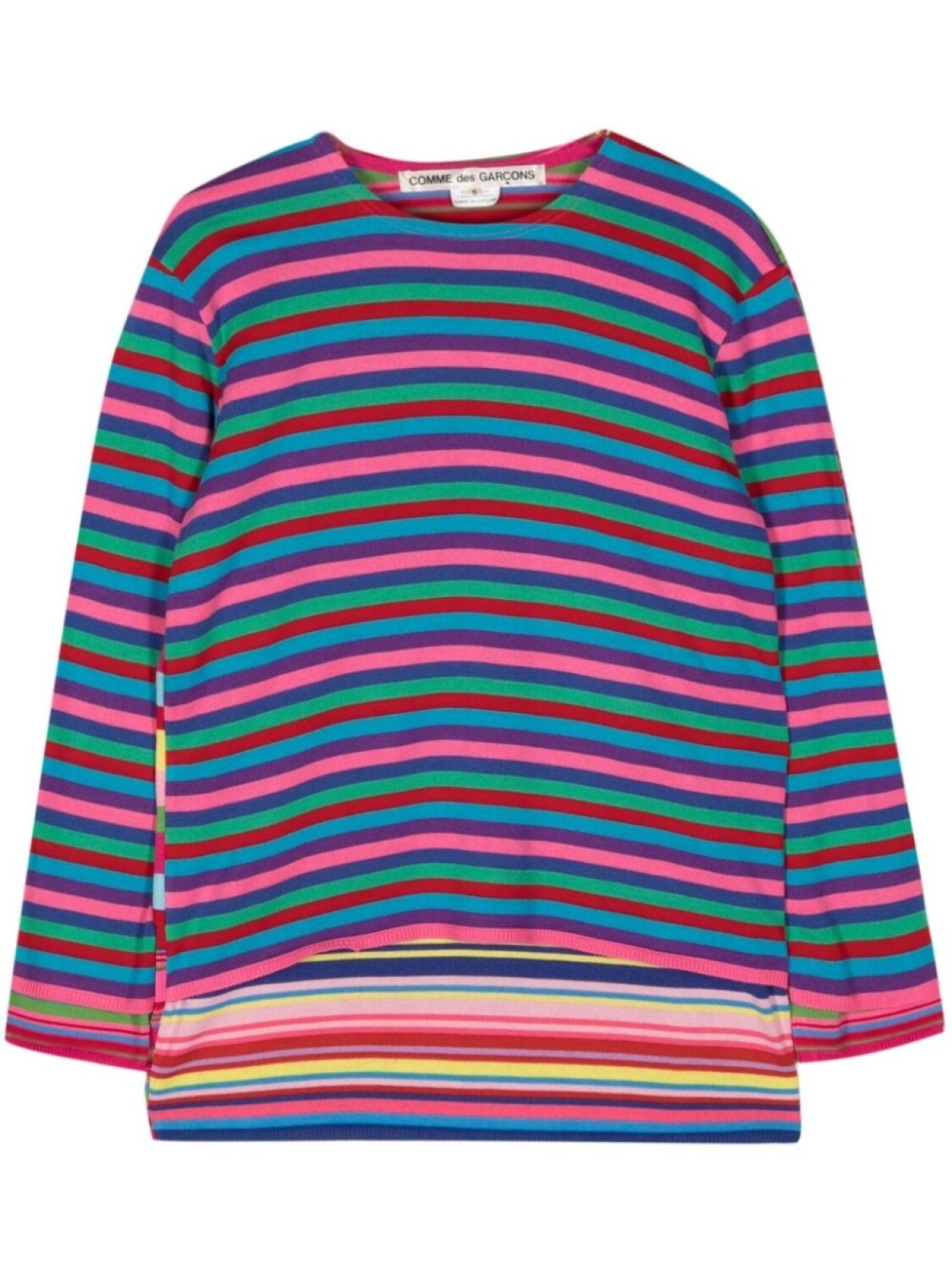 

Многослойный джемпер в полоску Comme Des Garçons, розовый