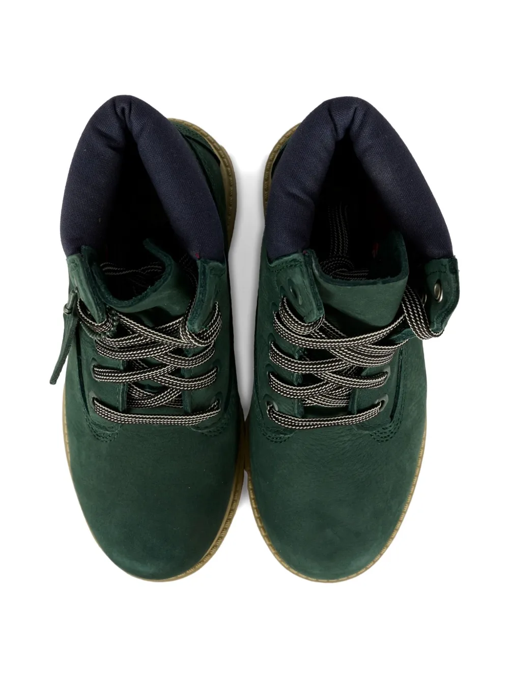 Кожаные ботинки на шнуровке Timberland Kids, зеленый — фото 3