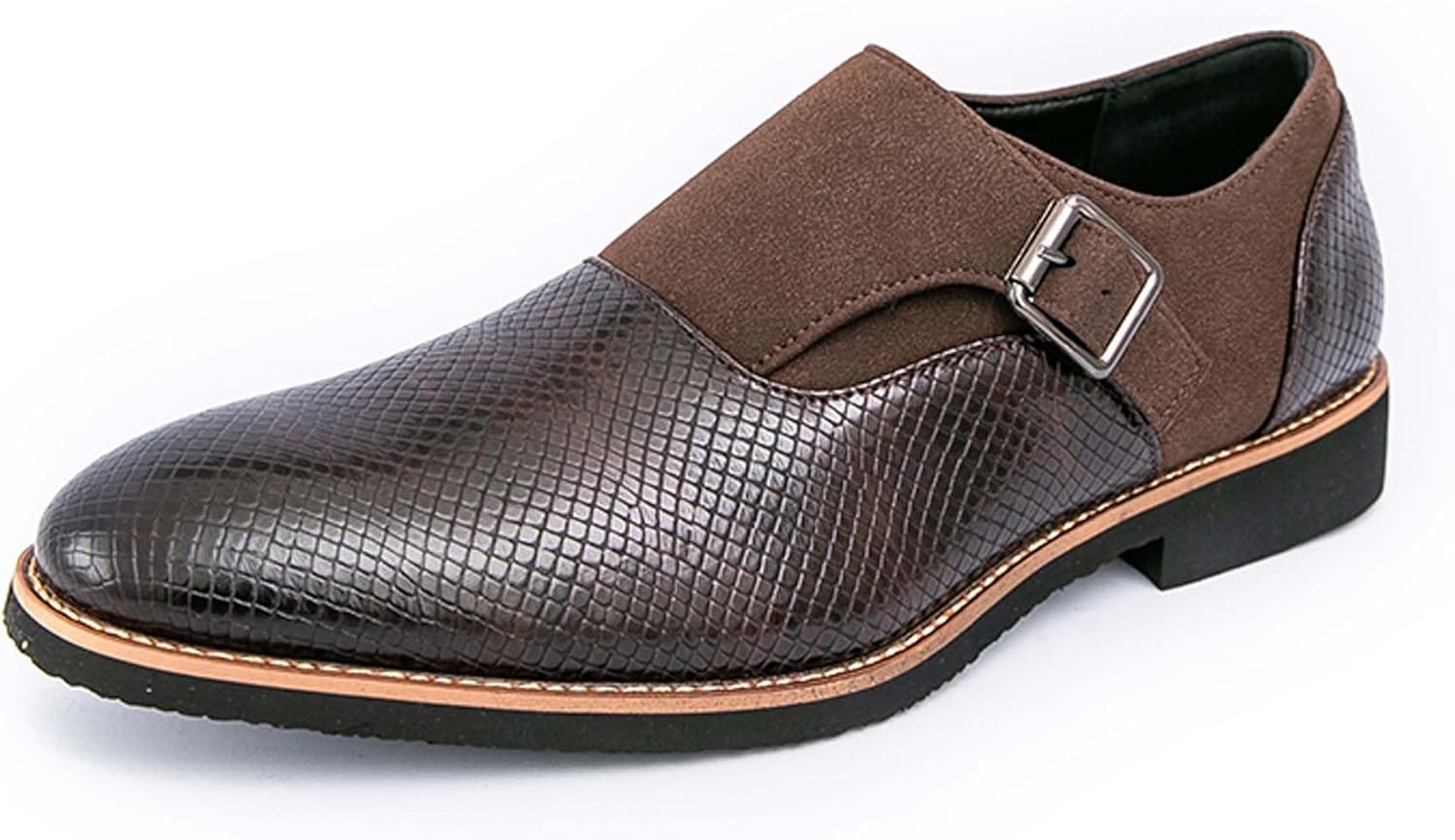 

Мужские оксфорды с пряжкой, стильные деловые повседневные формальные офисные туфли для униформы, банкетов, свадеб, праздников, костюмной носки, из кожи, черные, коричневые Generic