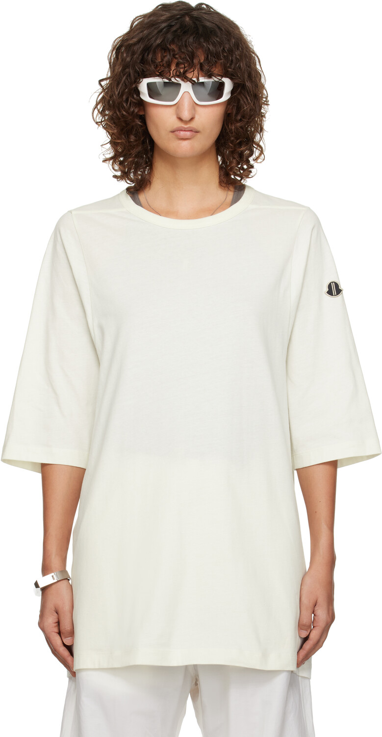 

Футболка из органического хлопка Moncler + Off-White Rick Owens, Milk