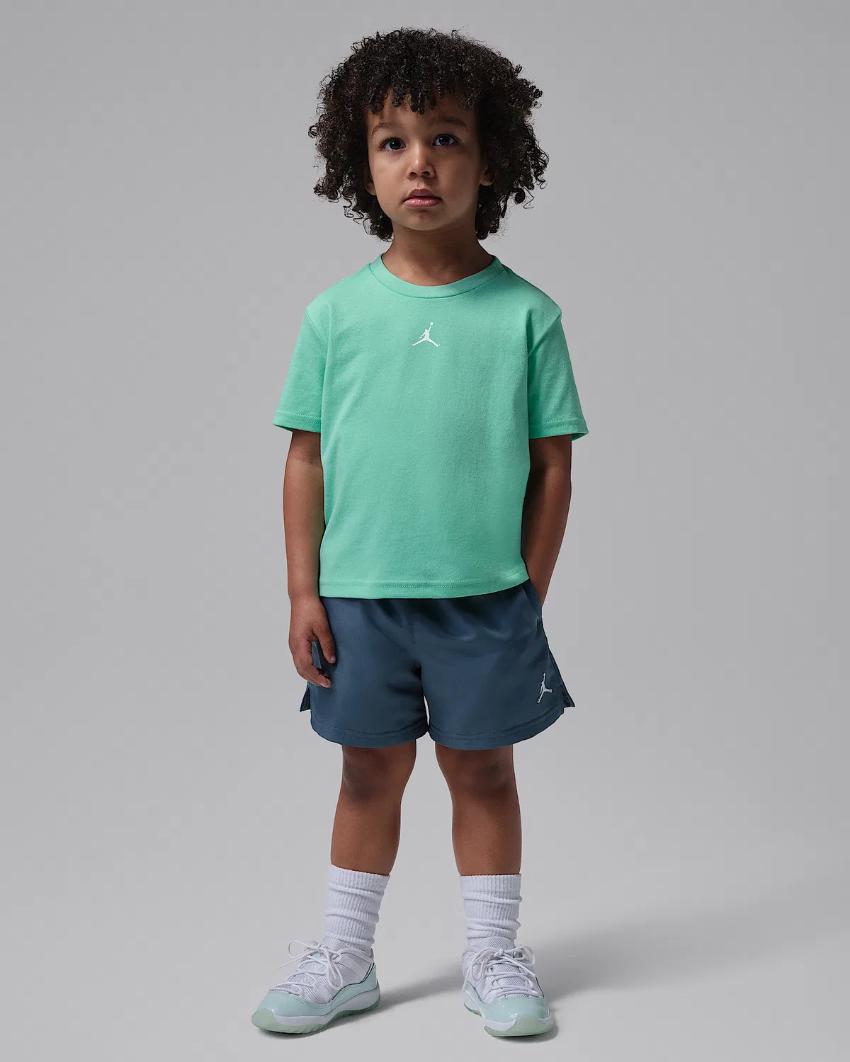 Детский спортивный костюм Toddler Jumpman 2-Piece Woven Play Shorts Set Jordan, Ash Green