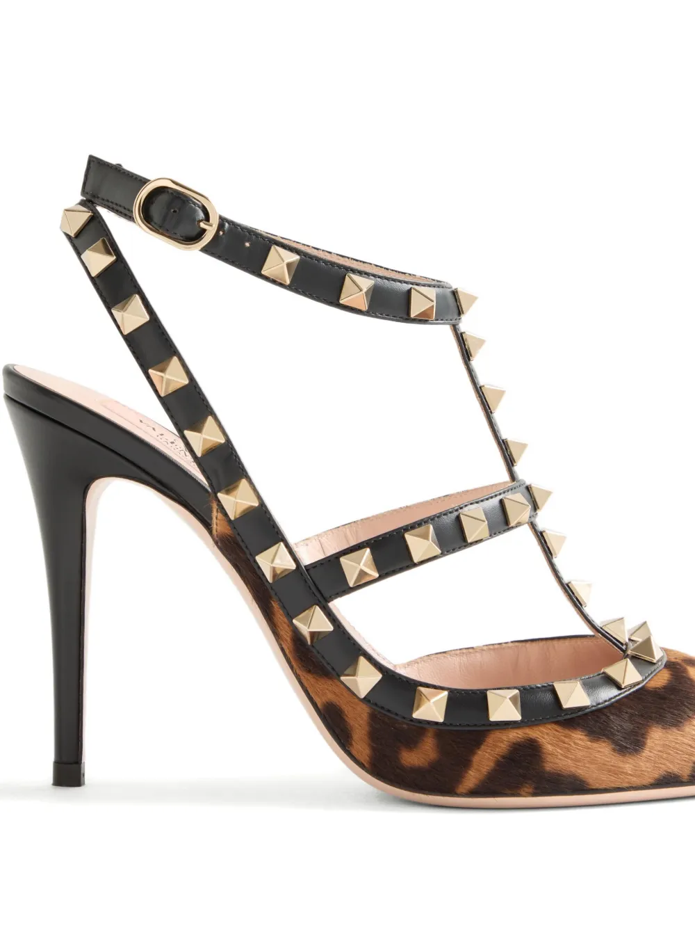 Туфли Rockstud 100 с леопардовым принтом VALENTINO GARAVANI, черный