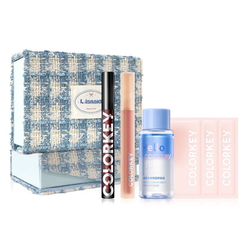 

набор косметики для женщин Colorkey, [soft синий tone]mirror gloss liquid lipstick+lip balm gift set