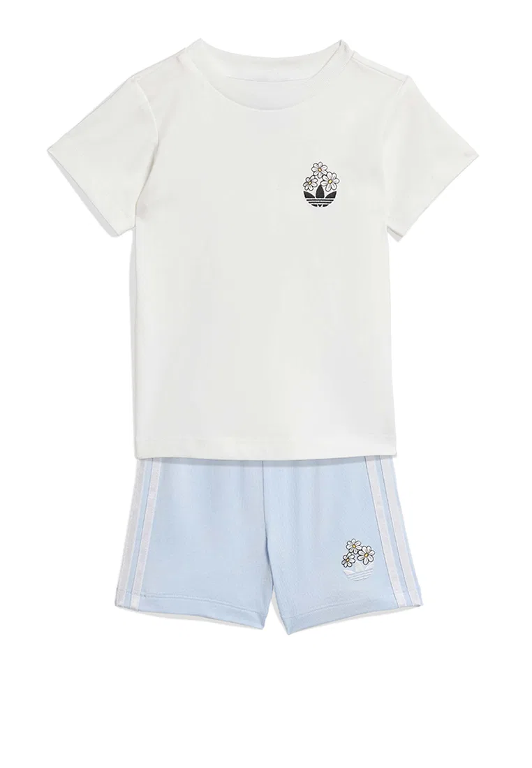 Детский комплект футболка и шорты, Disney x ADIDAS, белый/стальной/мультиколор