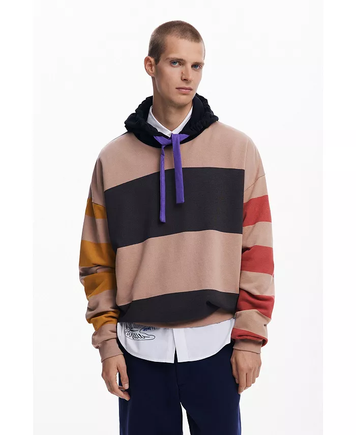 

Мужской свитшот с широкими полосками Desigual, коричневый