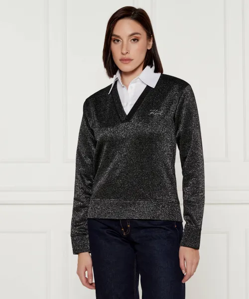

Толстовка с люрексом Regular fit Karl Lagerfeld, черный