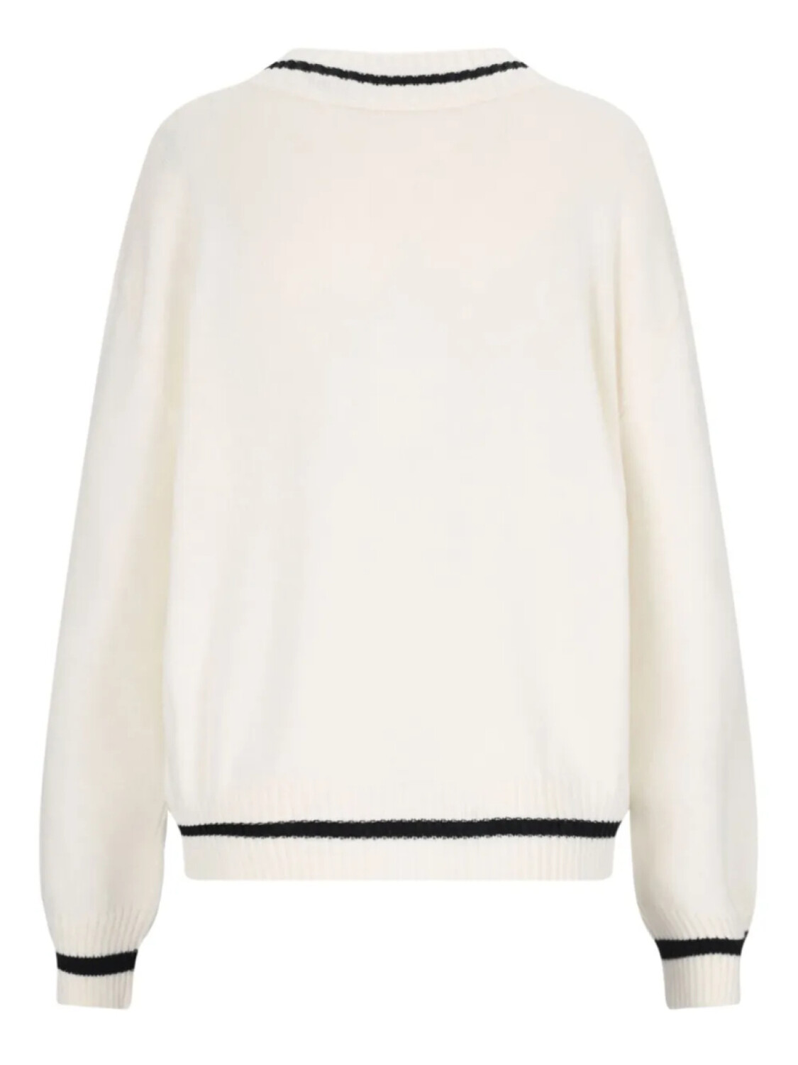 MM6 Maison Margiela джемпер с логотипом и V-образным вырезом, белый — фото 2