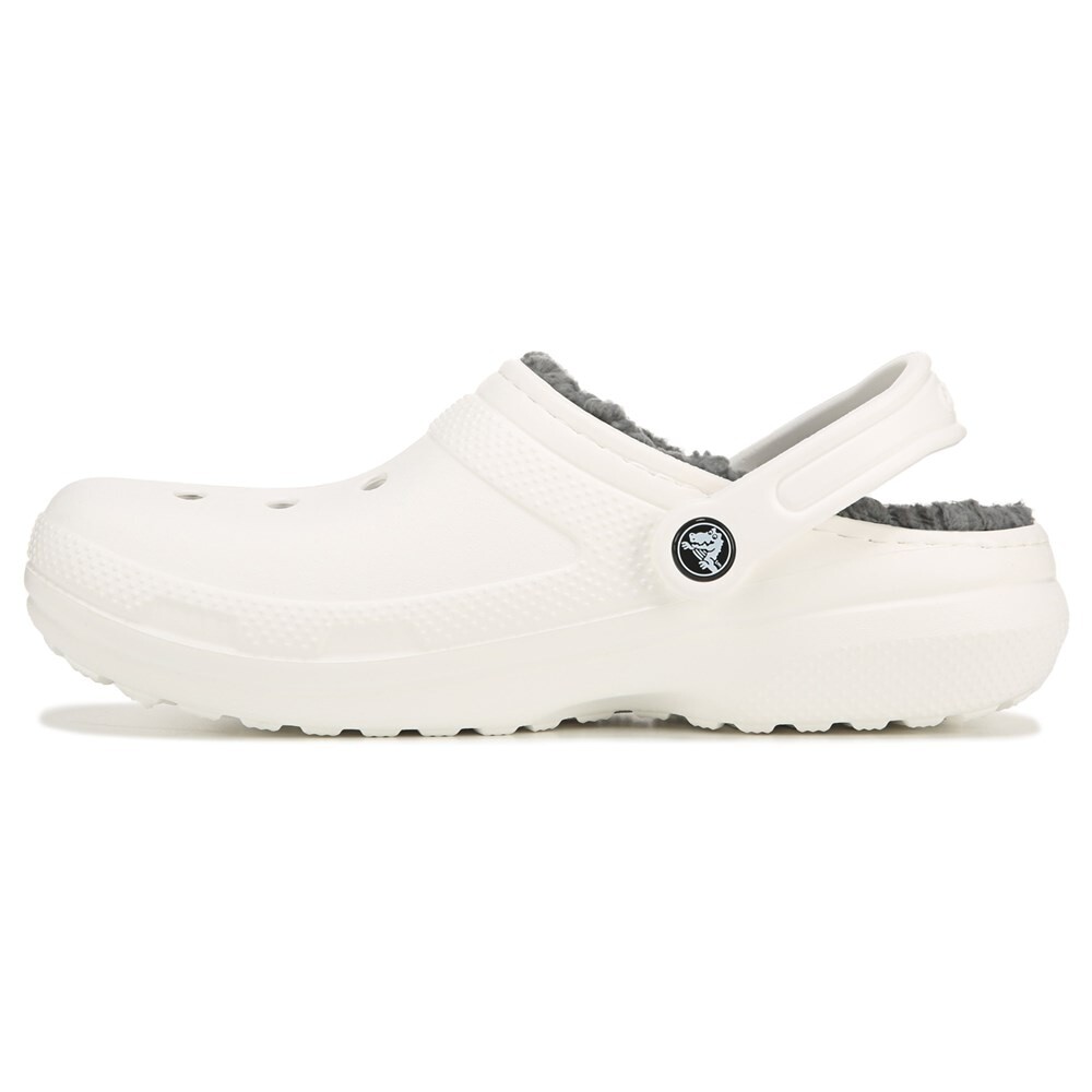 Женские классические сабо с пушистой подкладкой Crocs, белый — фото 3