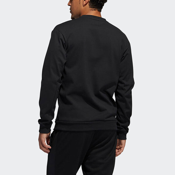 Толстовка printing round neck sports pullover black Adidas, черный — фото 4