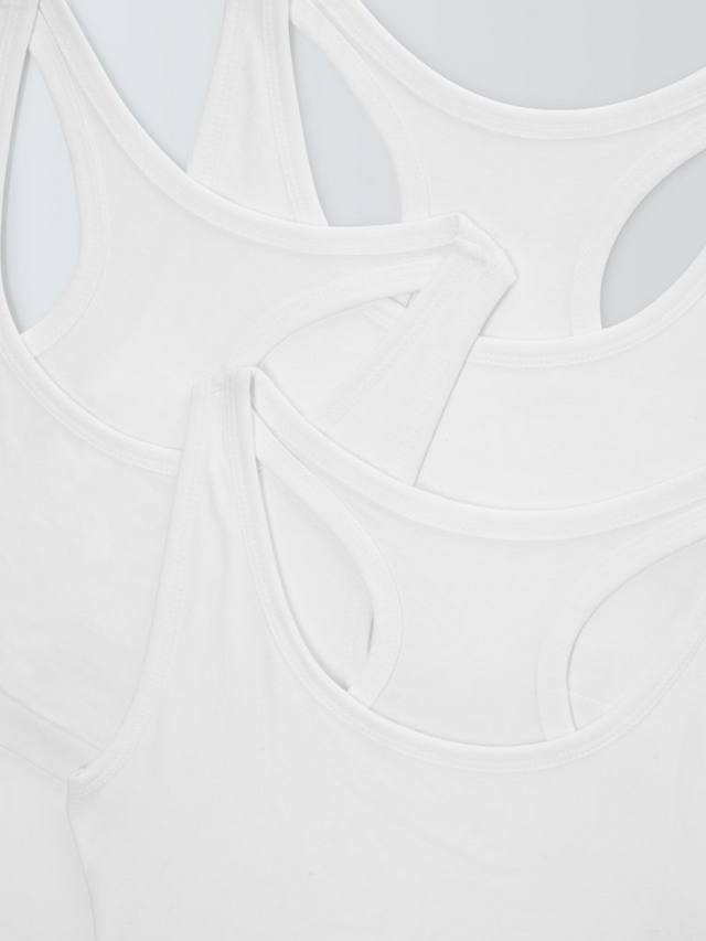 Детские спортивные топы для девочек John Lewis, Pack of 3, White — фото 2