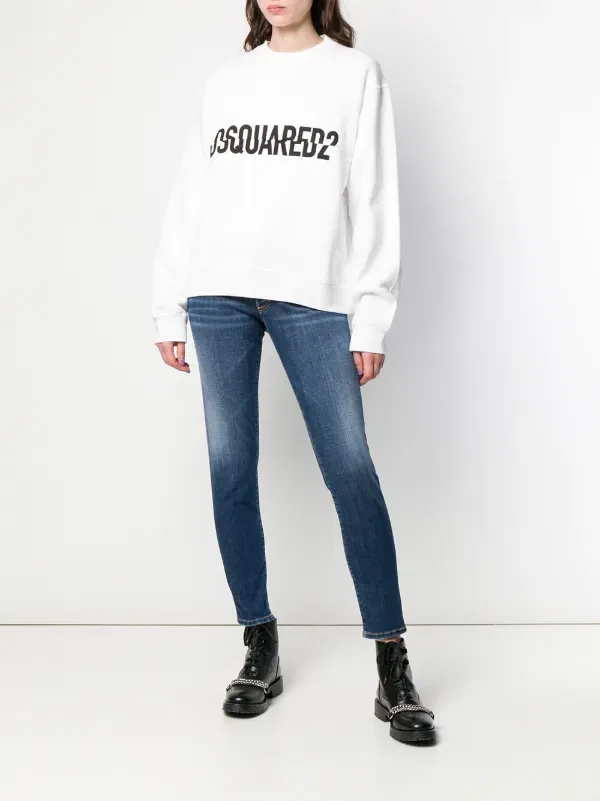 Узкие джинсы с низкой посадкой Dsquared2, синий — фото 2