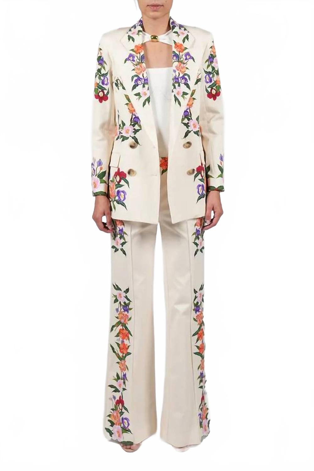 

Quinn Jacket & Matching Pants Set In Tree Of Life Cream BORGO DE NOR