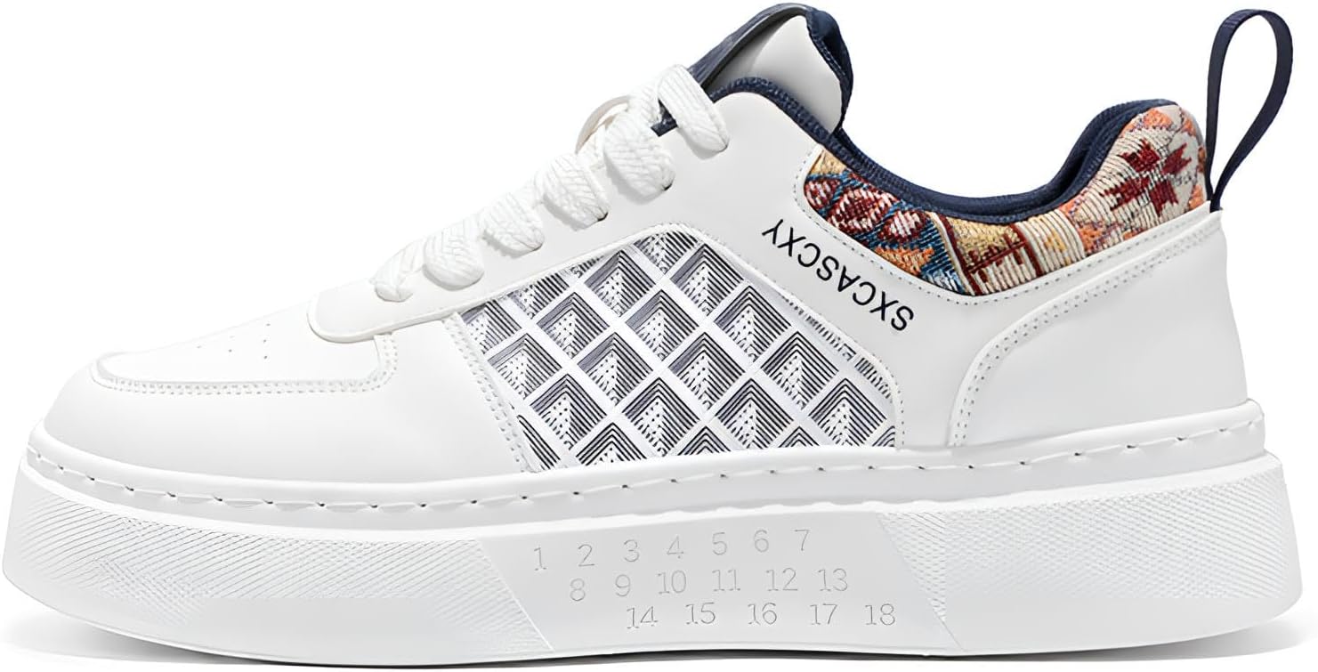 

Кроссовки на платформе, спортивная модная обувь, бело-черно-бордовые, с сетчатым узором и этническим принтом, на шнуровке, с платформенной подошвой, повседневный уличный стиль Generic